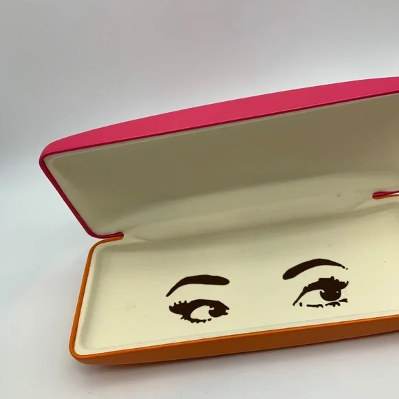 Kate Spade Women's Colorblock Pink & Orange Hard Glasses Case - Picture 8 of 13